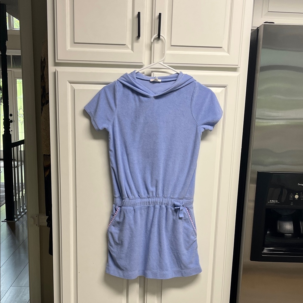 Crew Cuts Kids Blue Hooded Coverup Dress